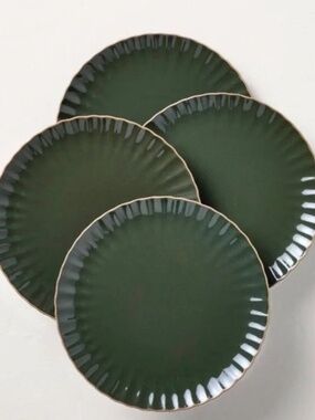 8 Scallop Stoneware Dinner Plates Green - Hearth & Hand™ with Magnolia